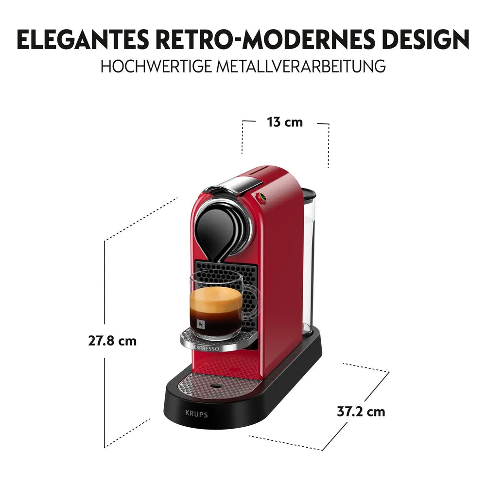 Coffee Machine Nespresso CitiZ von Krups Kirschred