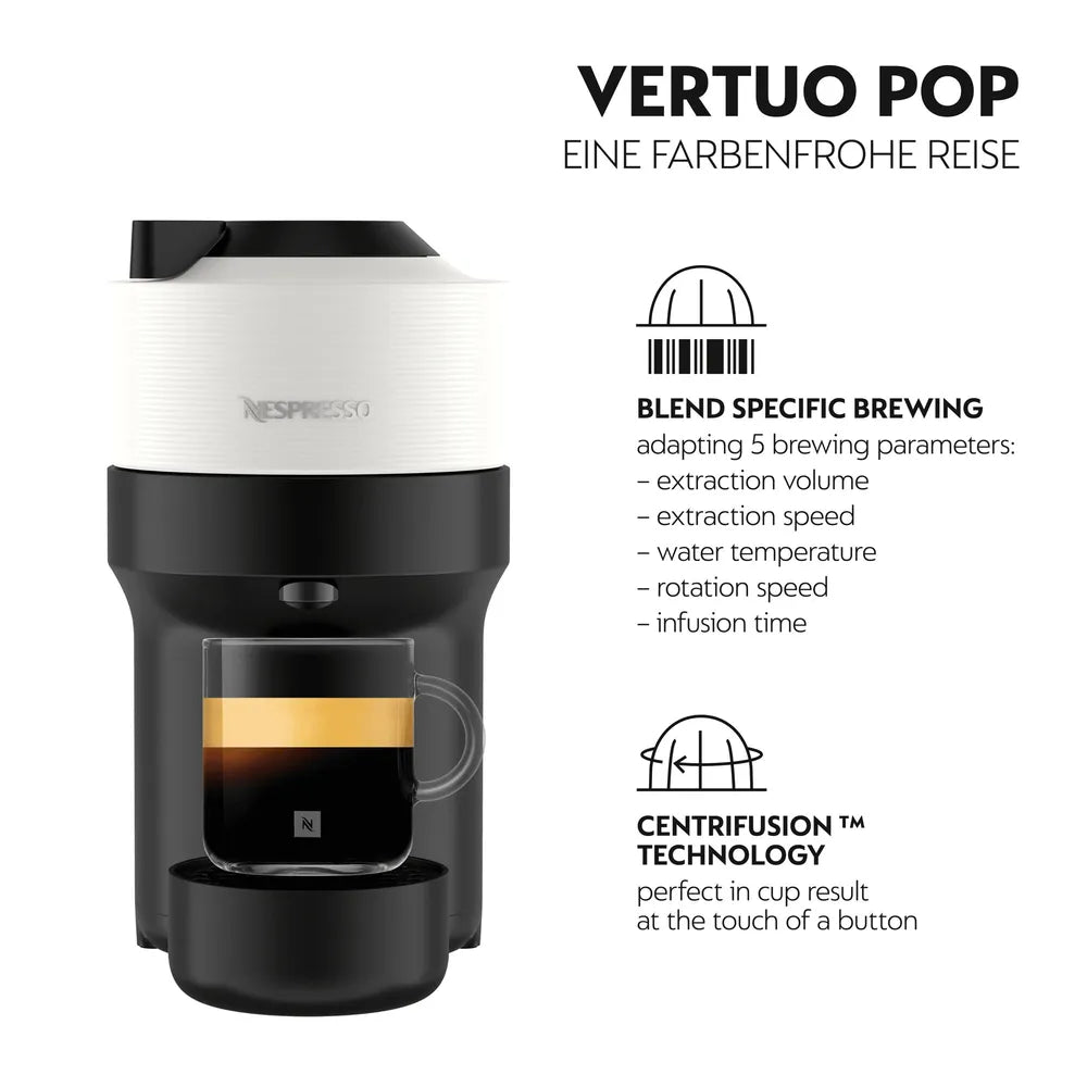 Coffee Capsule Machine Nespresso VERTUO POP von Krups Coconut White