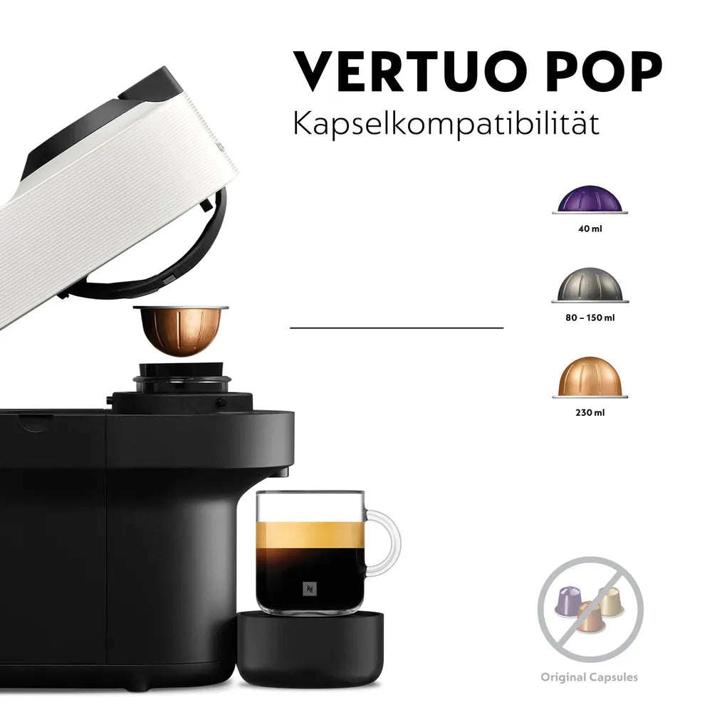 Coffee Capsule Machine Nespresso VERTUO POP von Krups Coconut White