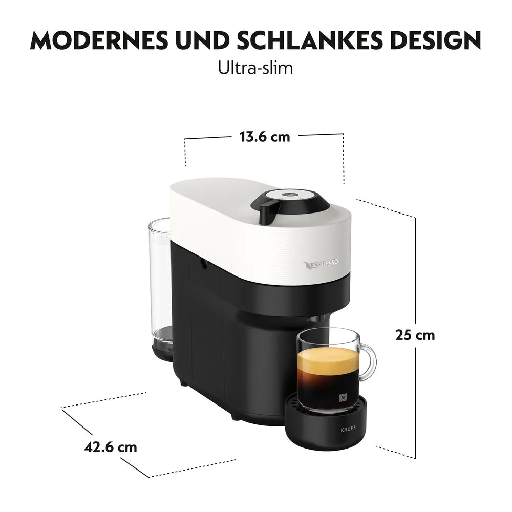 Coffee Capsule Machine Nespresso VERTUO POP von Krups Coconut White