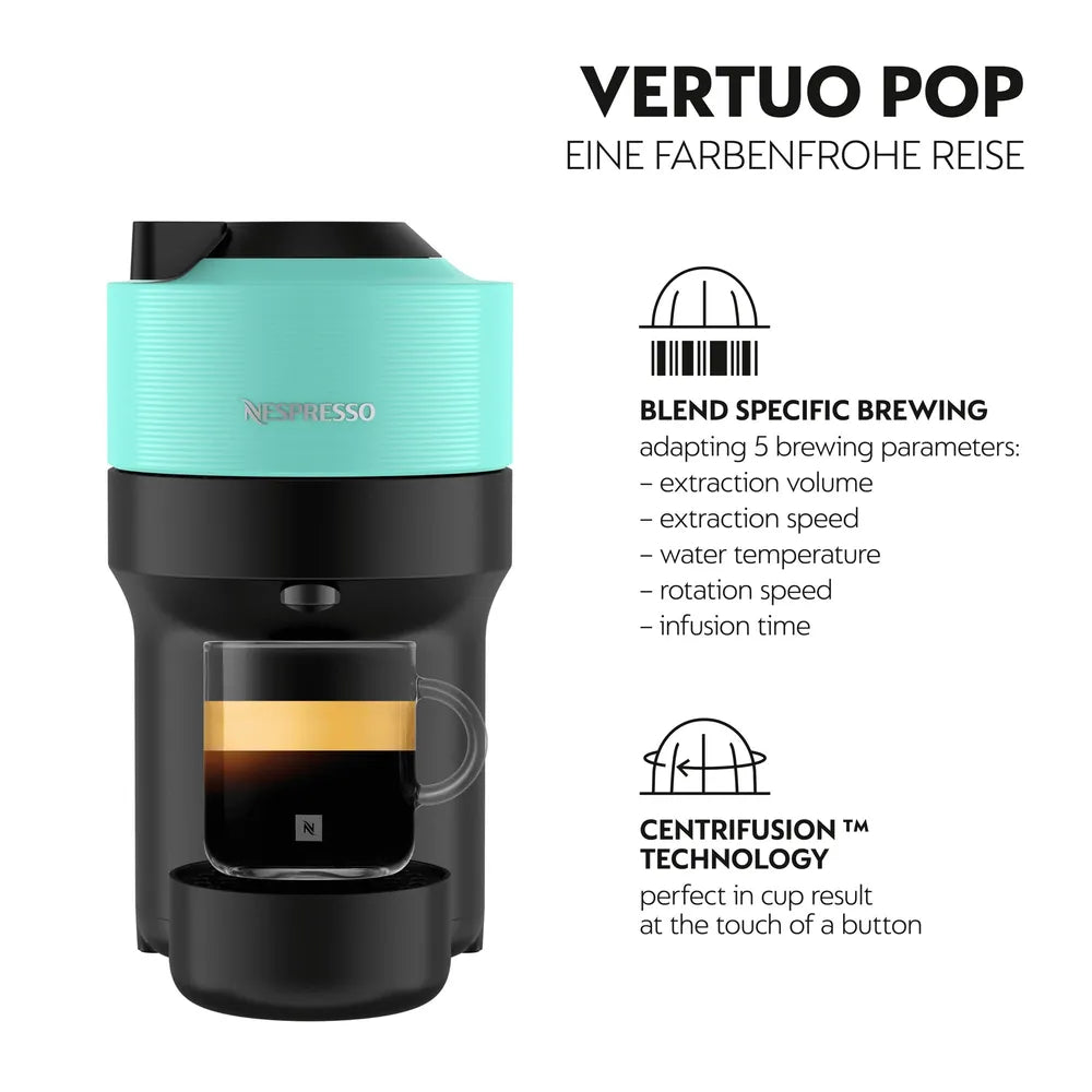 Coffee Capsule Machine Nespresso VERTUO POP von Krups Aqua Mint