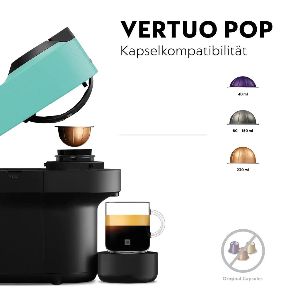 Coffee Capsule Machine Nespresso VERTUO POP von Krups Aqua Mint
