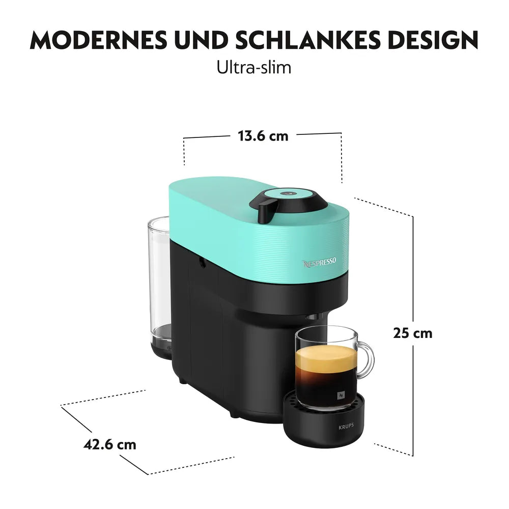 Coffee Capsule Machine Nespresso VERTUO POP von Krups Aqua Mint