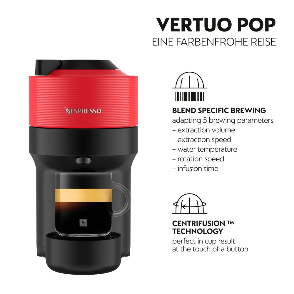 Coffee Capsule Machine Nespresso VERTUO POP von Krups XN9205 Spicy Red