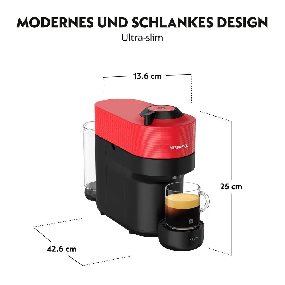 Coffee Capsule Machine Nespresso VERTUO POP von Krups XN9205 Spicy Red