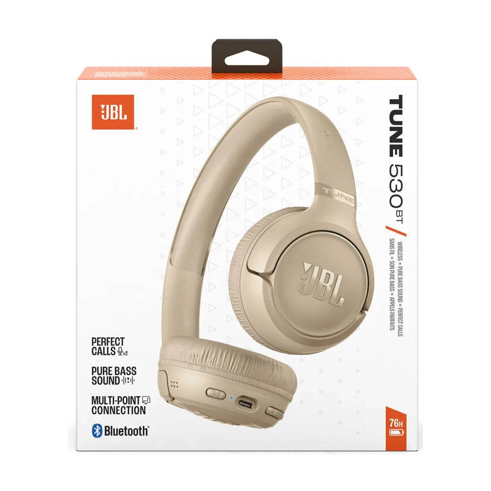 JBL TUNE 530BT On-Ear Bluetooth Headphones kabellos faltbar, beige