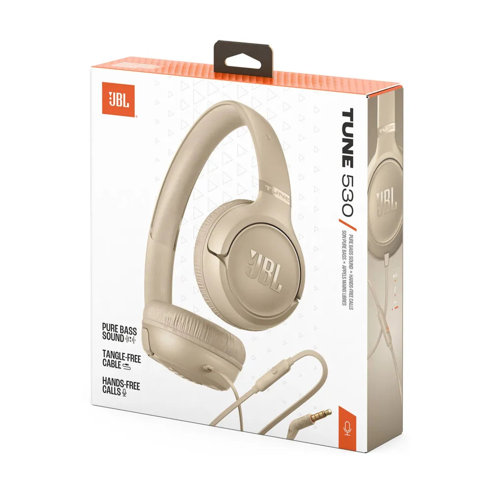 JBL TUNE 530 - kabelgebandener On-Ear-Headphones Microphone beige