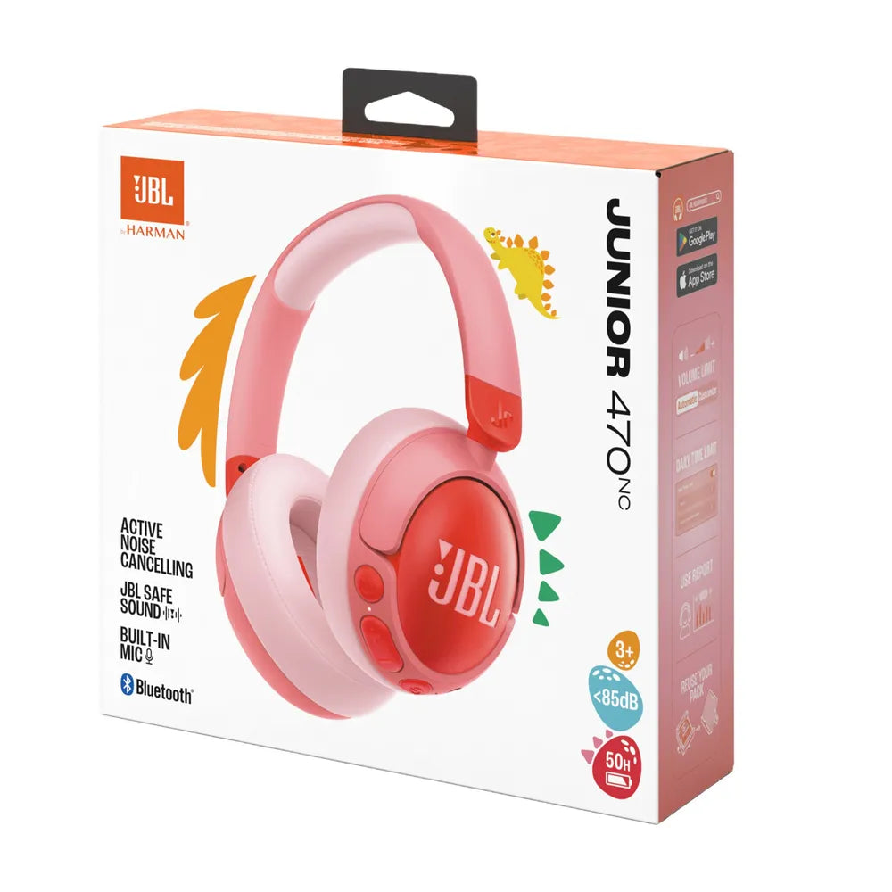 JBL Juneor 470NC kabelloser Headphones for Kinder with Noise Cancelling pink
