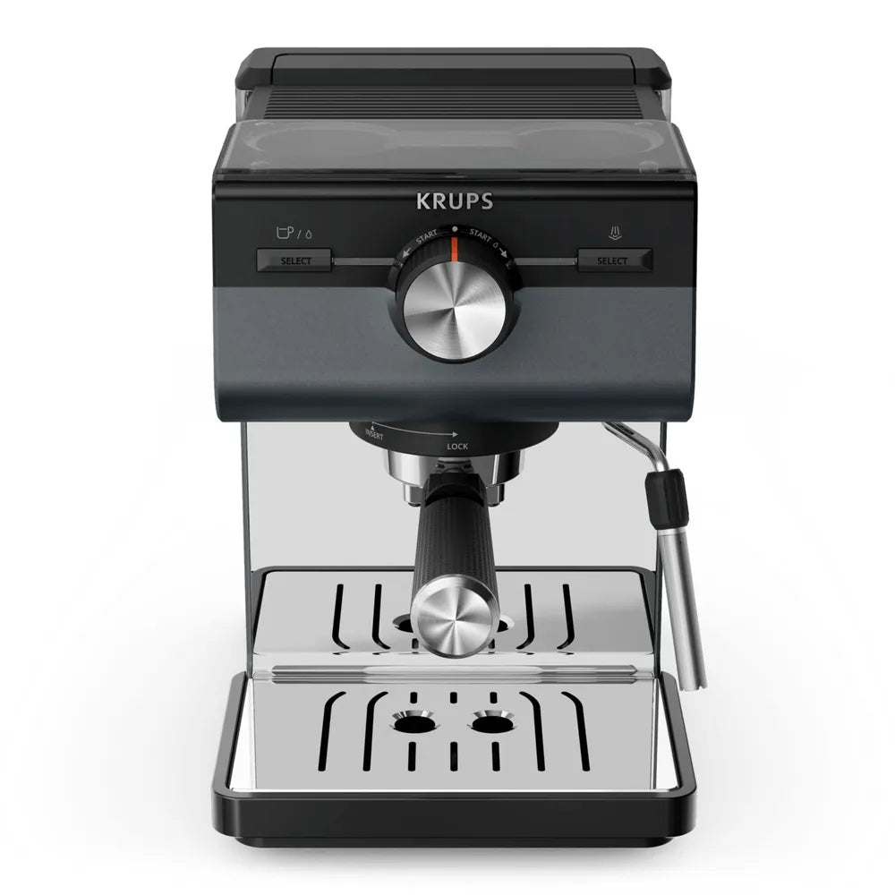 Krups XP384G Authentic+ Siebträgermaschine 1460 Watt Bullet Grey