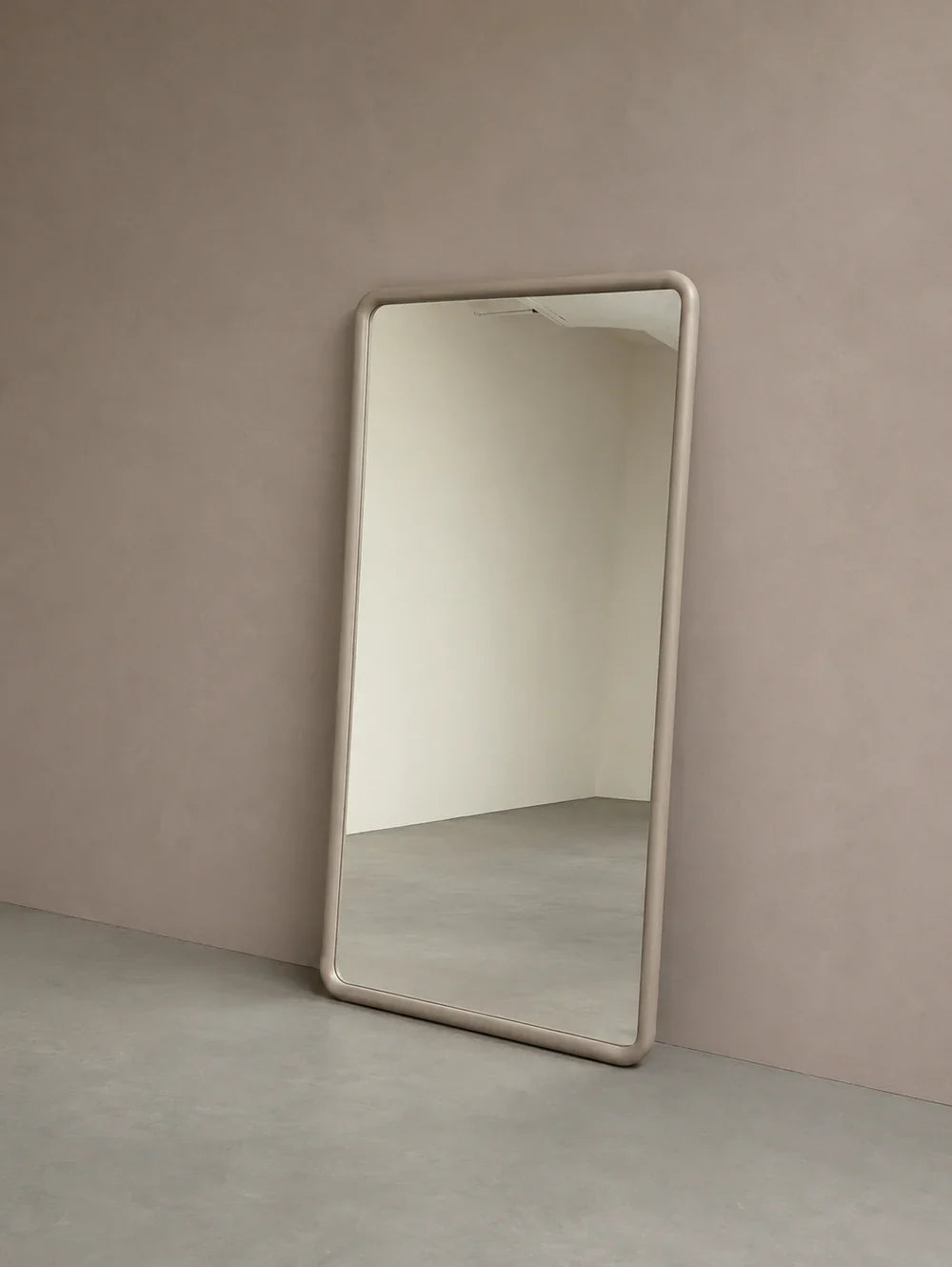 Mia Rechthoekige Spiegel - Japandi Hout – Taupe – 200×100 cm